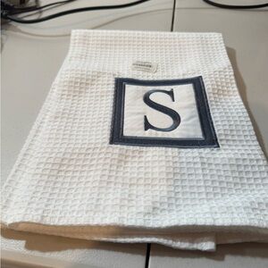 White Monogrammed Kitchen Towel